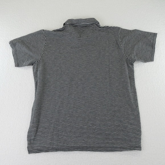 H Goose Polo Shirt Mens Large Black Gray Striped Cotton Trusted Field‎ Companion - Picture 9 of 11